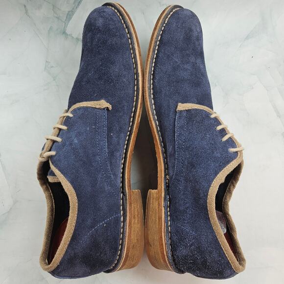 Victorio y Lucchino navy blue suede oxfords made in Spain size EU45 - Picture 5 of 8